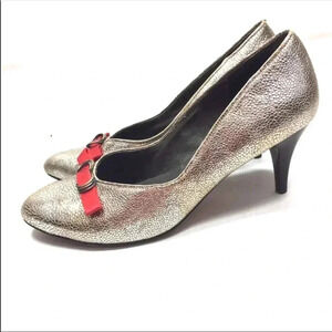 Anthro Pilcro and Letterpress Metallic Heels